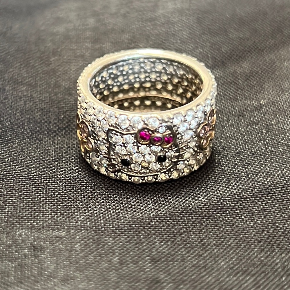 Hello Kitty Rhinestones eternity band size 5 1/2 - 6
